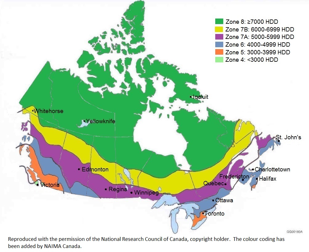 climate zone map of Canada
